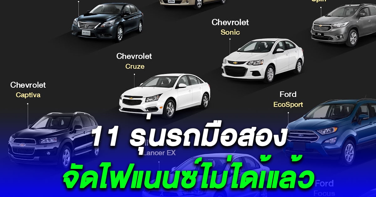 เปิดโผรถ 11 รุ่นไฟแนนซ์ไม่รับจัดสินเชื่อมือสอง