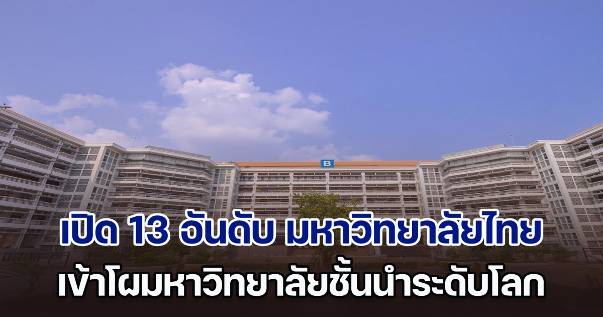 เผยแล้ว 13 อันดับ มหาวิทยาลัยไทย เข้าโผมหาวิทยาลัยชั้นนำระดับโลก 2025