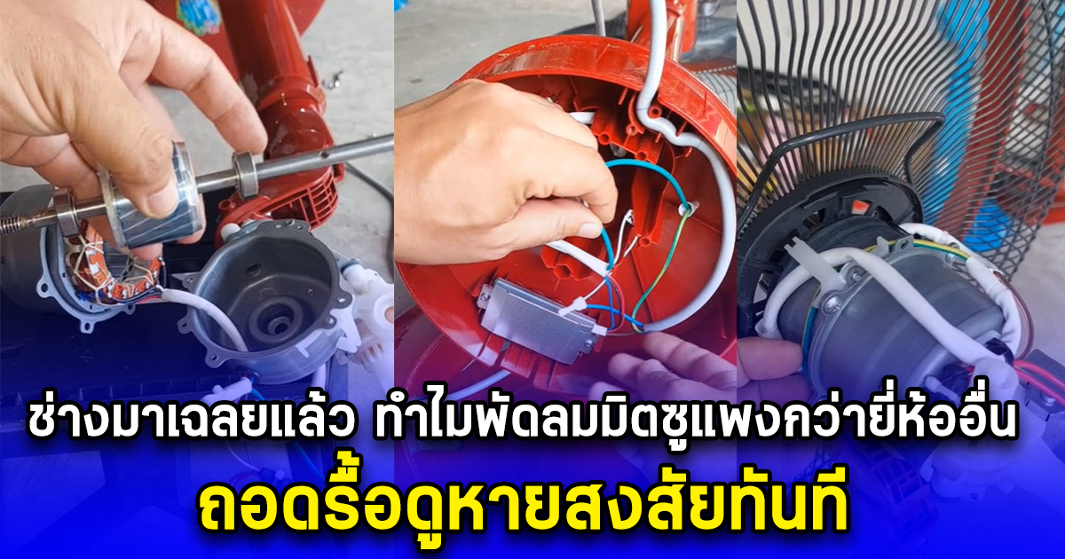 ช่างมาเฉลยแล้ว ทำไมพัดลมมิตซูบิชิแพงกว่ายี่ห้ออื่น ถอดรื้อดูหายสงสัยทันที