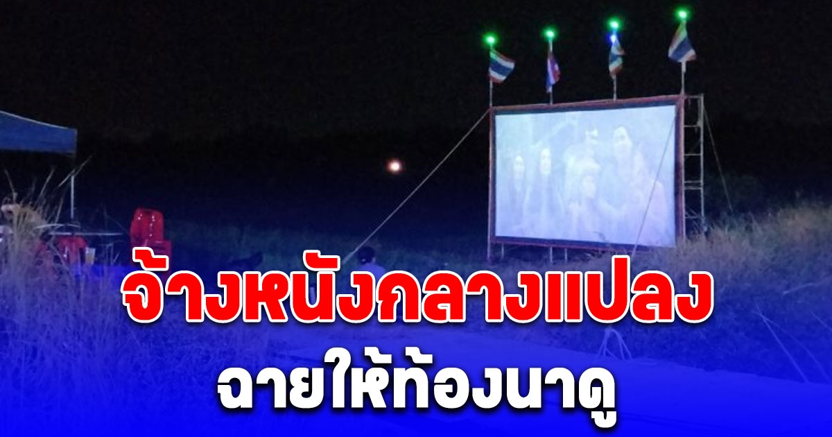 หนุ่ม จ้างหนังกลางแปลง ฉายให้ท้องนาดู หลังเกี่ยวข้าวได้ 33 ตัน