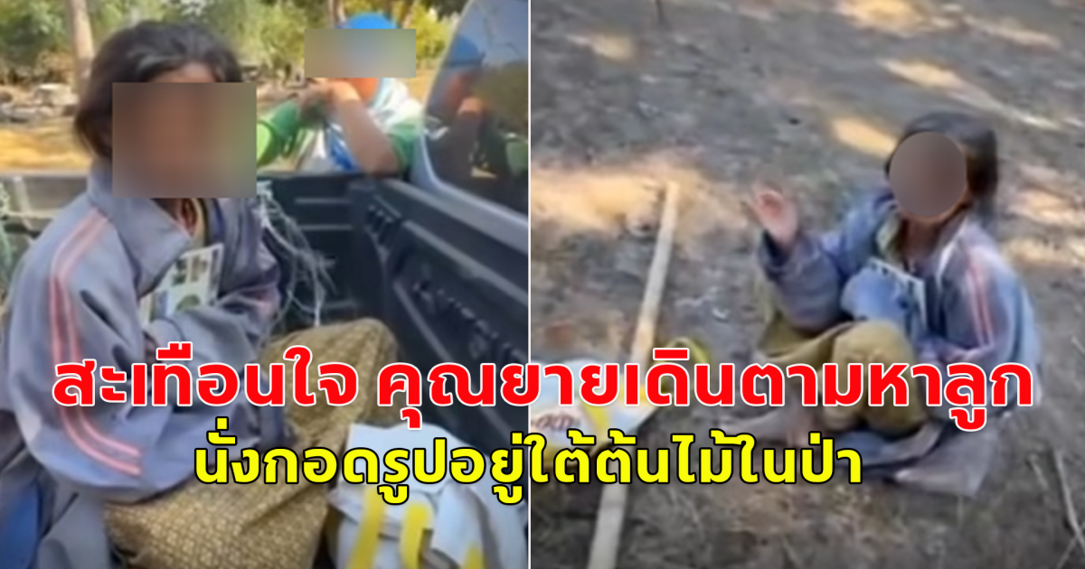 คุณยายเดินไกลจากบ้าน บอกมาตามหาลูก นั่งกอดรูป อยู่ใต้ต้นไม้ในป่า