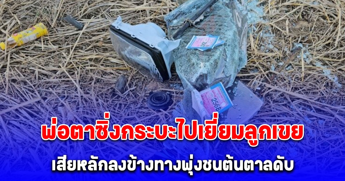 พ่อตาร้อนใจได้ข่าวลูกเขยประสบอุบัติเหตุ ควบรถกระบะรุดไปเยี่ยมข้ามจังหวัด ก่อนเสียหลักลงข้างทางพุ่งชนต้นตาลดับ ญาติที่มาด้วยสาหัส 3 ราย