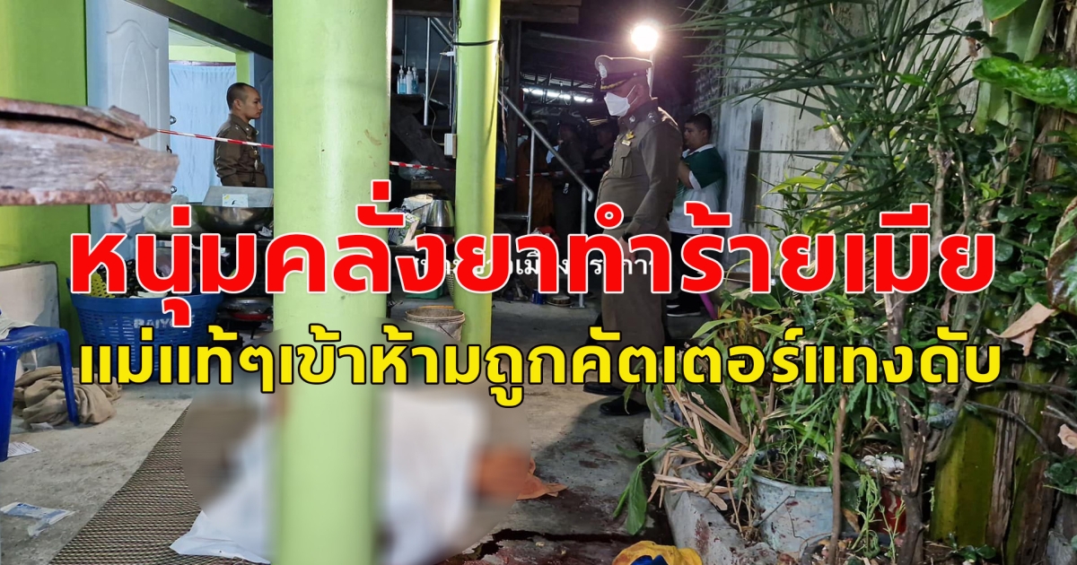 หนุ่มคลั่งยาทำร้ายเมีย แม่แท้ๆเข้าห้ามถูกคัตเตอร์แทงดับ