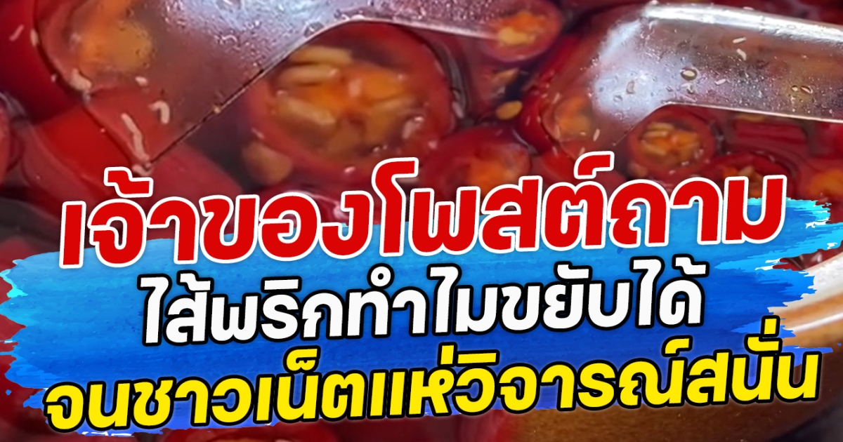 เจ้าของโพสต์ถาม ไส้พริกทำไมขยับได้ จนชาวเน็ตแห่วิจารณ์สนั่น