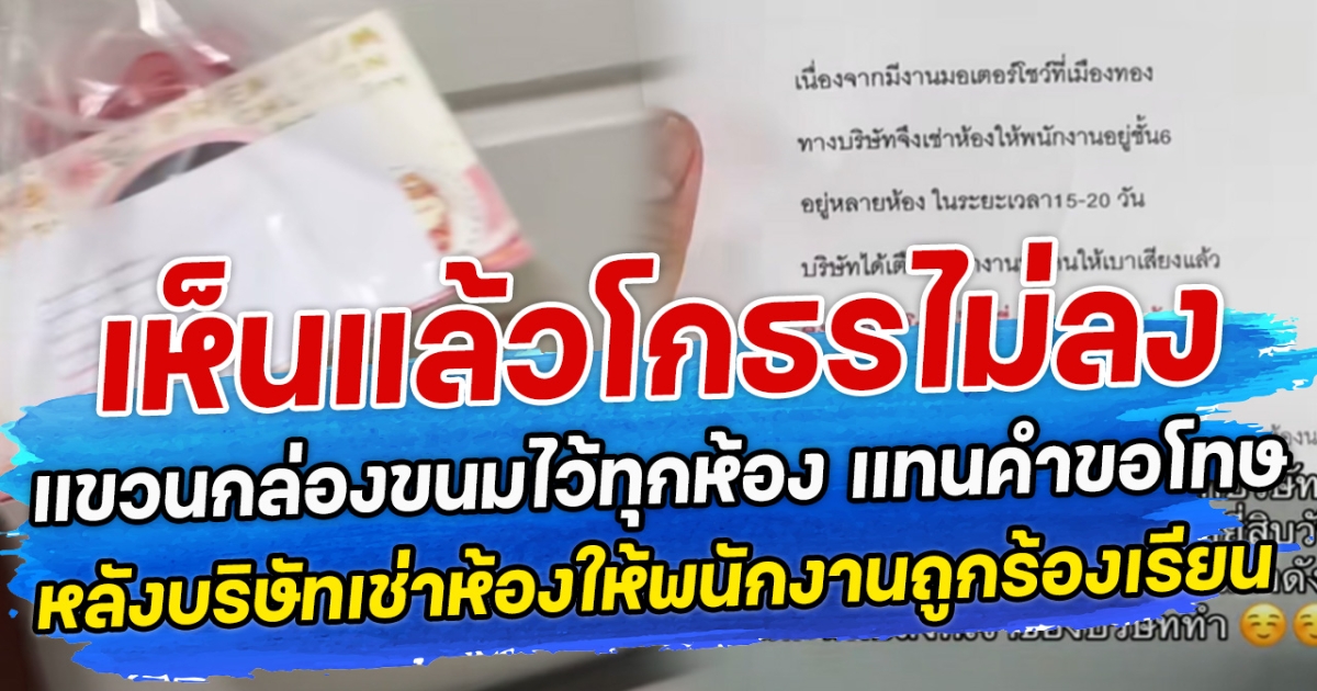 เห็นแล้วโกธรไม่ลง แขวนกล่องขนมไว้ทุกห้อง แทนคำขอโทษ หลังบริษัทเช่าห้องให้พนักงานถูกร้องเรียน