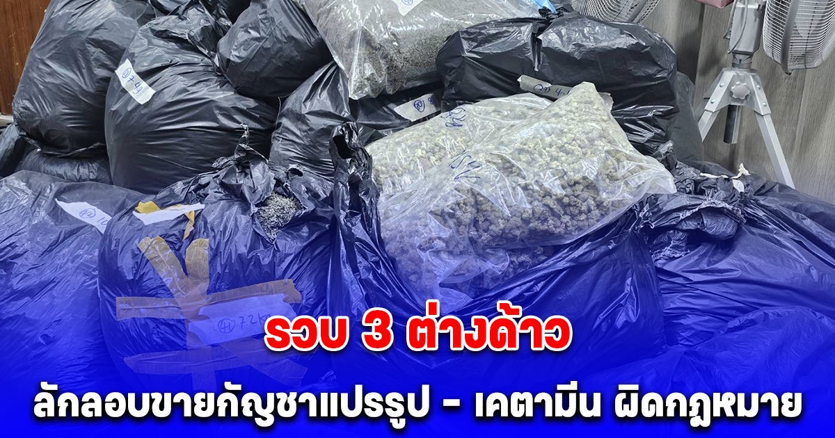 ดส.รวบ 3 ต่างด้าว ลักลอบขายกัญชาแปรรูป - เคตามีน ผิดกฎหมาย