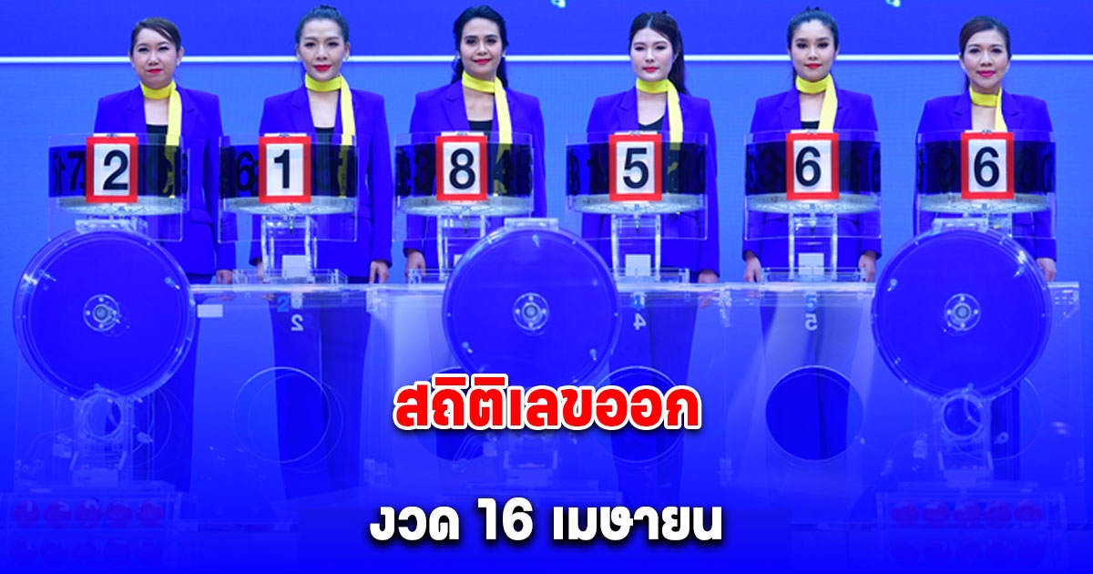 สถิติเลขออก วันที่ 16 เมษายน