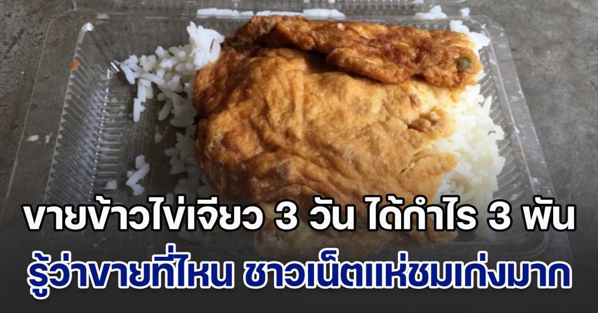รีวิวขายข้าวไข่เจียว 3 วัน ได้กำไร 3 พันกว่าบาท แต่จบงานกลับเป็นไข้ - ตาอักเสบ รู้ว่าขายที่ไหน ชาวเน็ตแห่ชมเก่งมาก