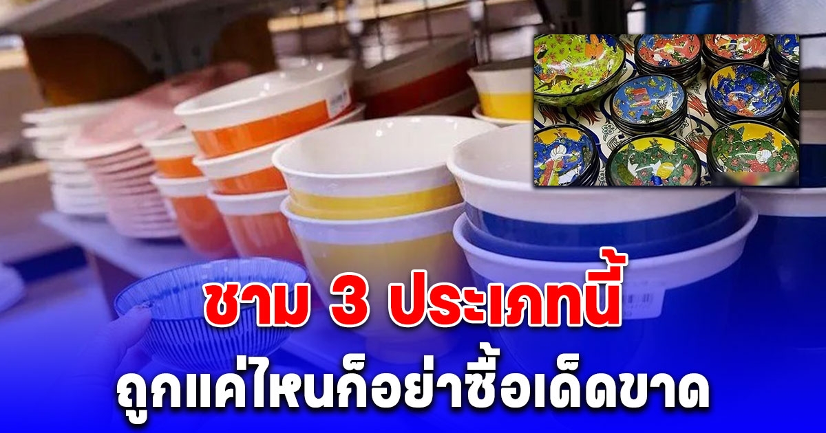 ชาม 3 ประเภทนี้ ถึงราคาถูกแค่ไหนก็อย่าซื้อเด็ดขาด