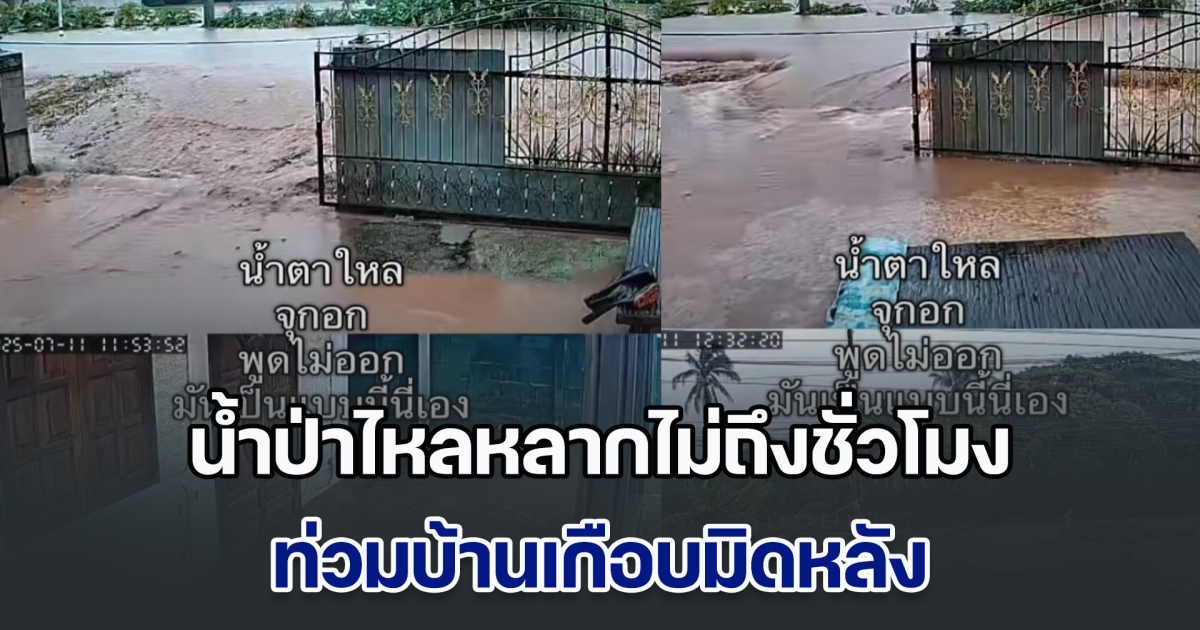 มาไวมาก! เจ้าของบ้านพูดไม่ออก ดูกล้องวงจรปิด น้ำป่าไหลหลากไม่ถึงชั่วโมง ท่วมบ้านเกือบมิดหลัง
