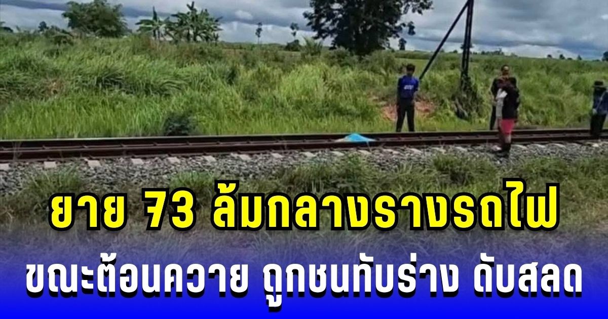 สุดเศร้า ยาย 73 ล้มกลางรางรถไฟ ขณะต้อนควาย ถูกชนทับร่าง ดับสลด