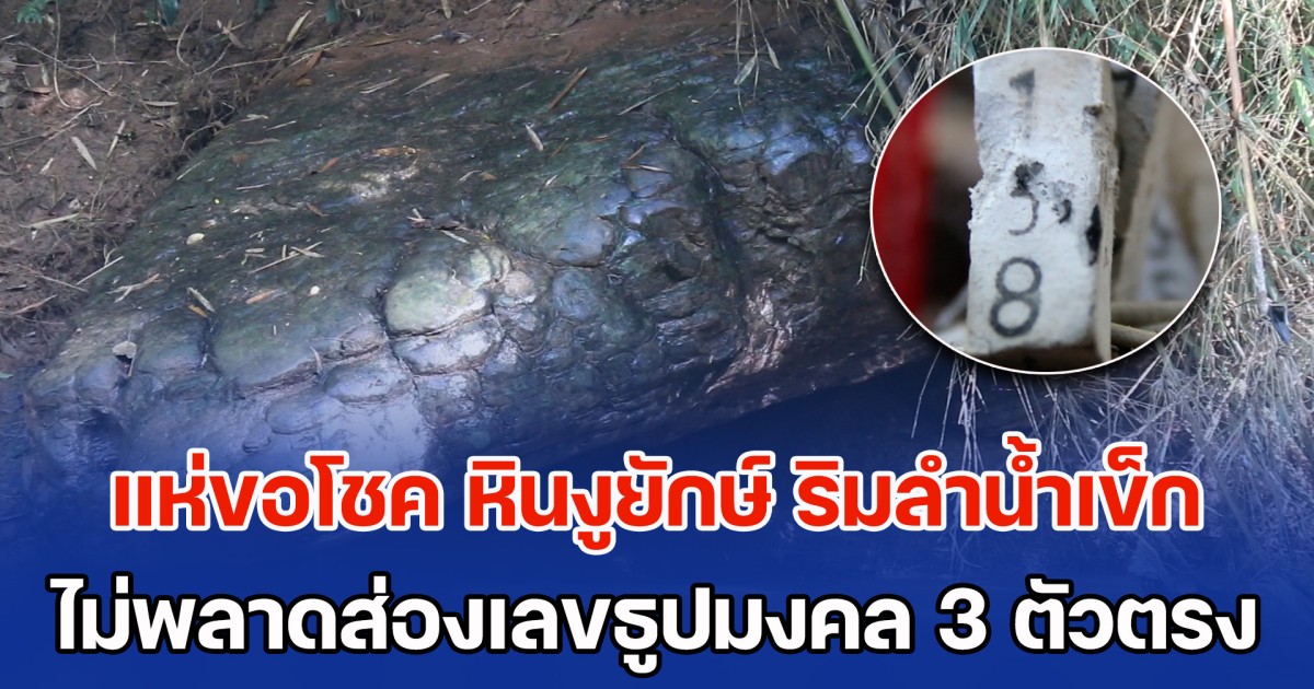 แห่ขอโชค หินงูยักษ์ ริมลำน้ำเข็ก ไม่พลาดส่องเลขธูปมงคล 3 ตัวตรง