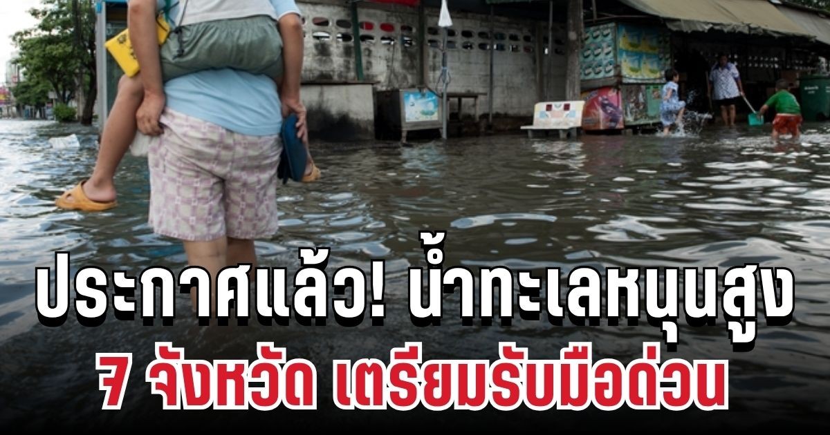 ประกาศแล้ว! น้ำทะเลหนุนสูง 7 จังหวัด เตรียมรับมือด่วน ขนของขึ้นที่สูง