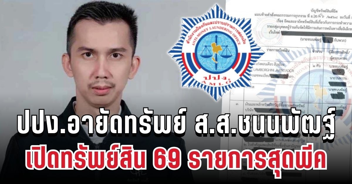เขย่าการเมือง! ปปง.อายัดทรัพย์ ส.ส.ชนนพัฒฐ์ เปิดทรัพย์สิน 69 รายการสุดพีค เกือบสองร้อยล้าน