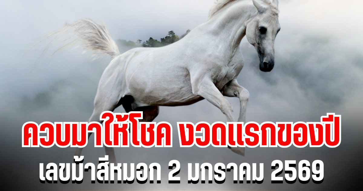 ควบมาให้โชค งวดเเรกของปี เลขม้าสีหมอก 2 มกราคม 2569
