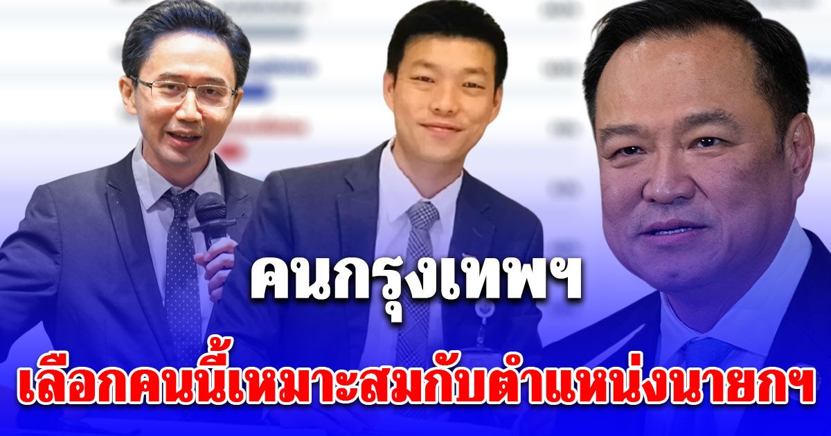 บ้านสมเด็จโพล เผยคนที่คนกรุงเทพฯ คิดว่าเหมาะกับตำแหน่งนายกรัฐมนตรีมากที่สุด