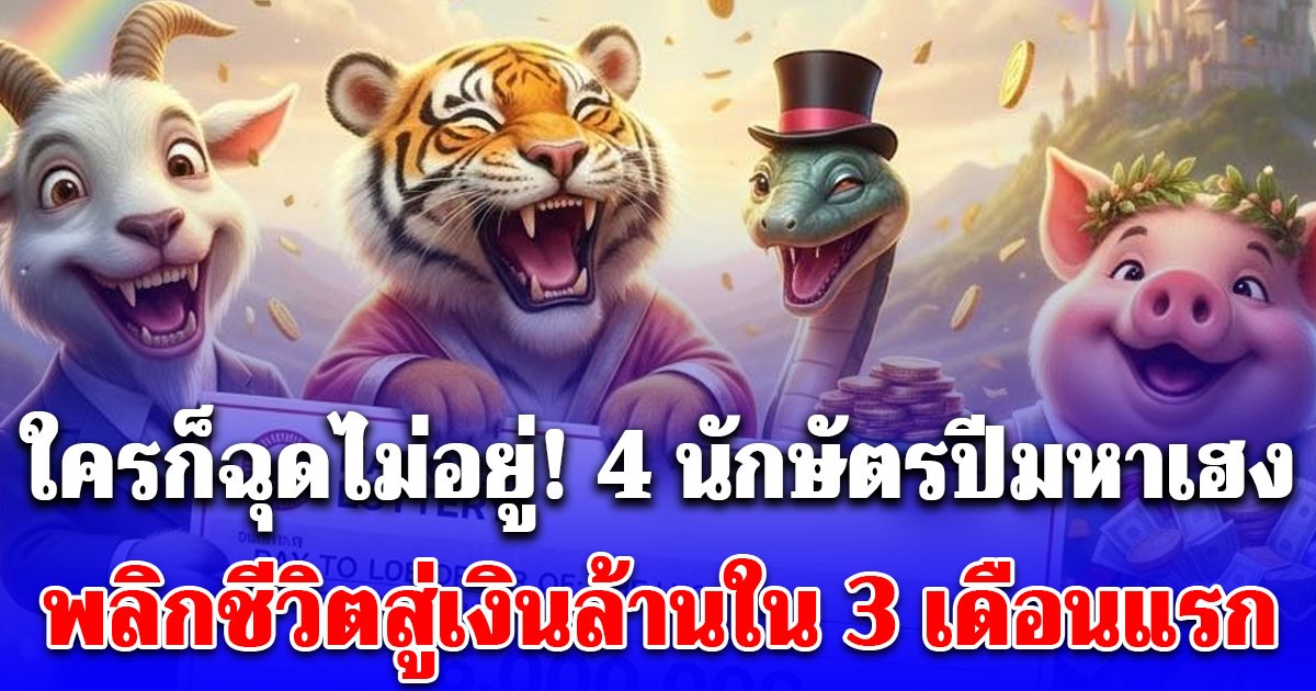 ใครก็ฉุดไม่อยู่! 4 นักษัตรปีมหาเฮง พลิกชีวิตสู่เงินล้านใน 3 เดือนแรก