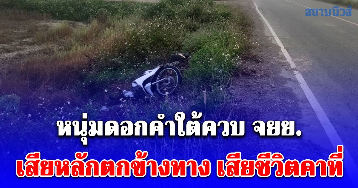 สังเวยปีใหม่! หนุ่มดอกคำใต้ควบ จยย.เสียหลักตกข้างทาง เสียชีวิตคาที่