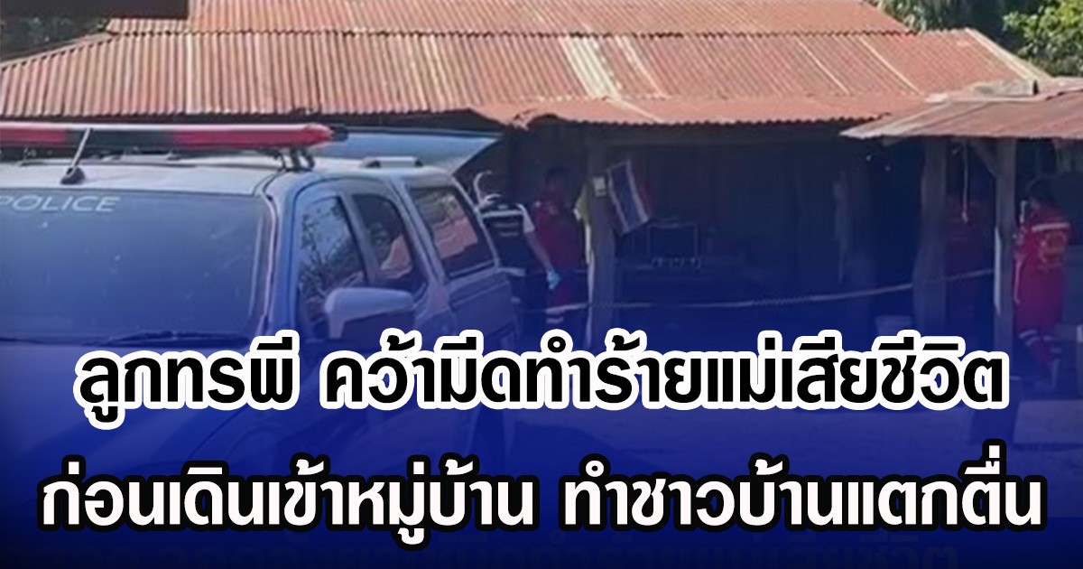 ลูกทรพี คว้ามีดทำร้ายแม่เสียชีวิต ก่อนเดินเข้าหมู่บ้าน