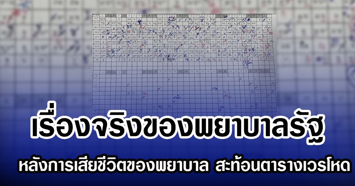 เรื่องจริงของพยาบาลรัฐ หลังการเสียชีวิตของพยาบาล สะท้อนตารางเวรโหด