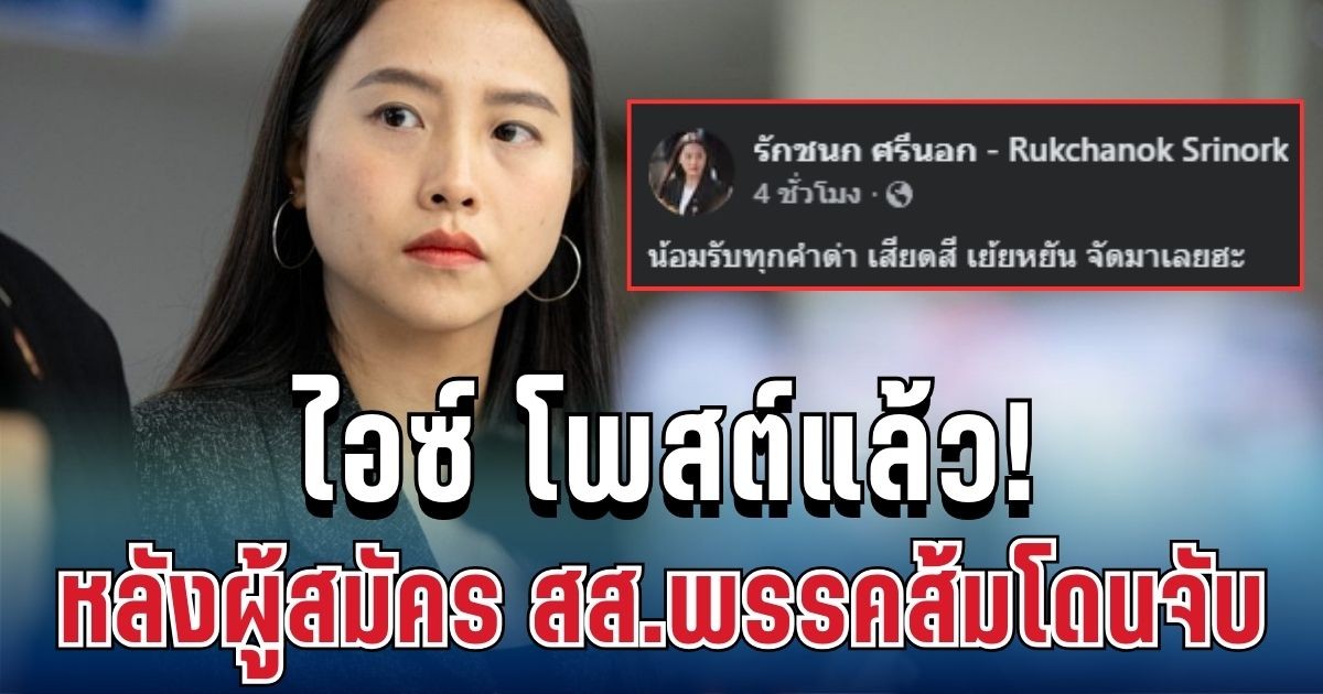 ไม่พูดเยอะ! ไอซ์ รักชนก ตอบประโยคเดียวจบ หลังผู้สมัคร สส.พรรคส้มโดนจับ