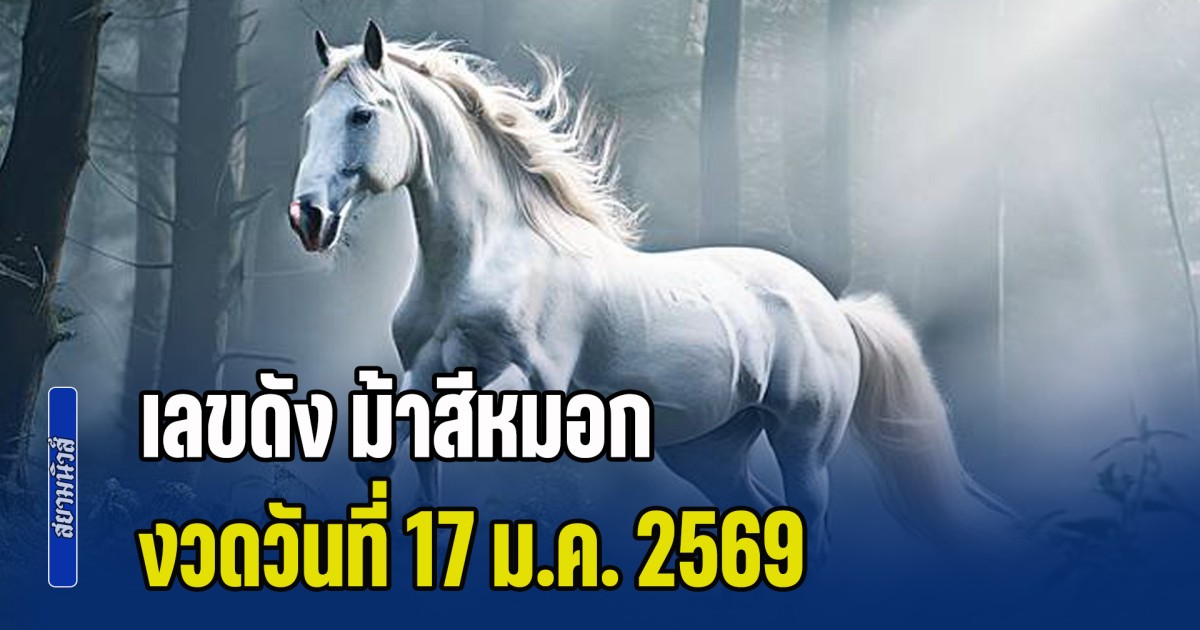 ควบมาให้โชคแล้ว เลขดัง ม้าสีหมอก งวดวันที่ 17 ม.ค. 2569