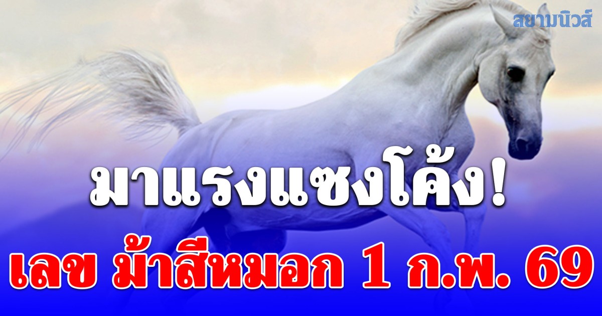 มาแรงแซงโค้ง! เลข ม้าสีหมอก 1 ก.พ. 69