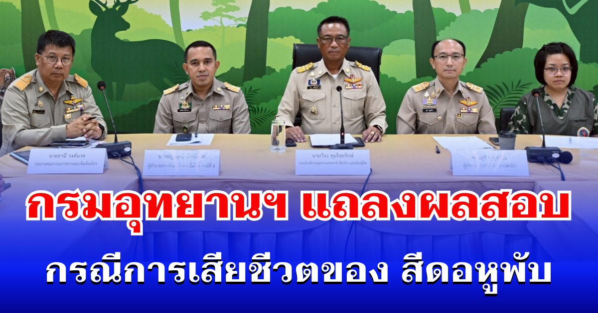 กรมอุทยานแห่งชาติฯ แถลงการณ์ผลสอบ กรณีการเสียชีวตของช้างป่า สีดอหูพับ