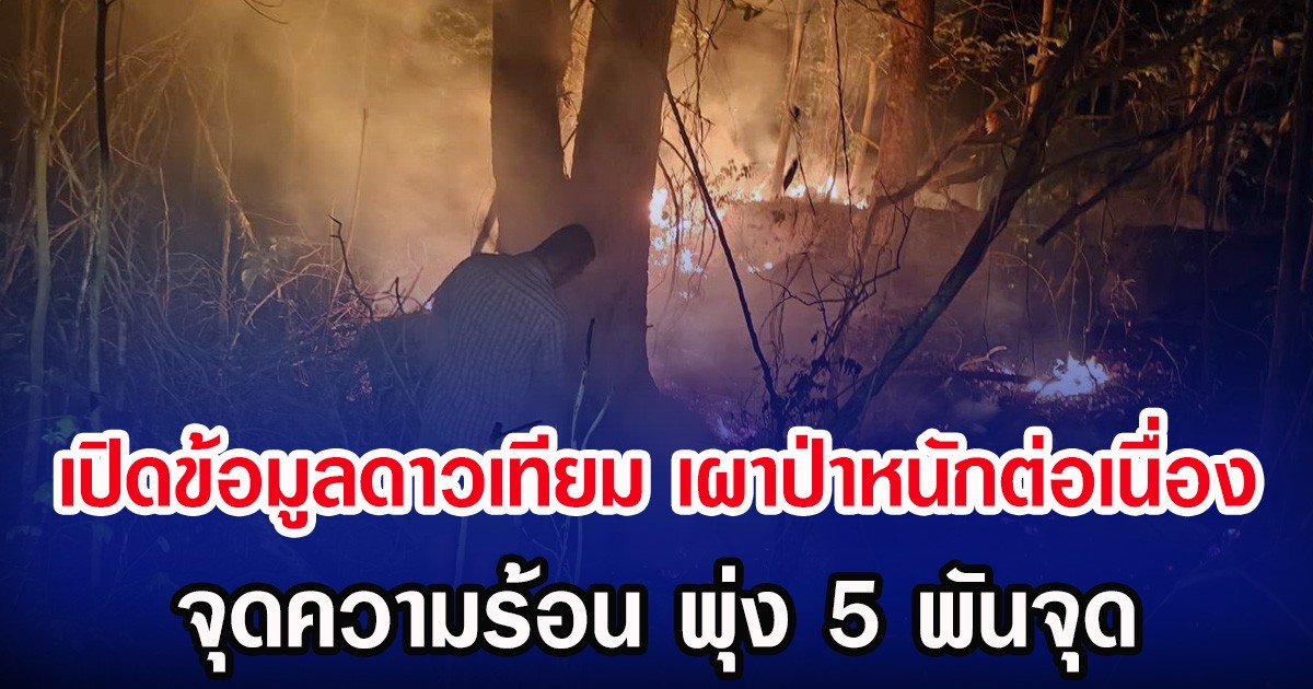 เปิดข้อมูลดาวเทียม เผาป่าหนักต่อเนื่อง จุดความร้อน พุ่ง 5 พันจุด