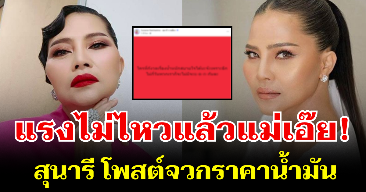 แรงมากแม่! สุนารี โพสต์จวกราคาน้ำมัน แฟน ๆ แห่คอมเมนต์รัว ๆ