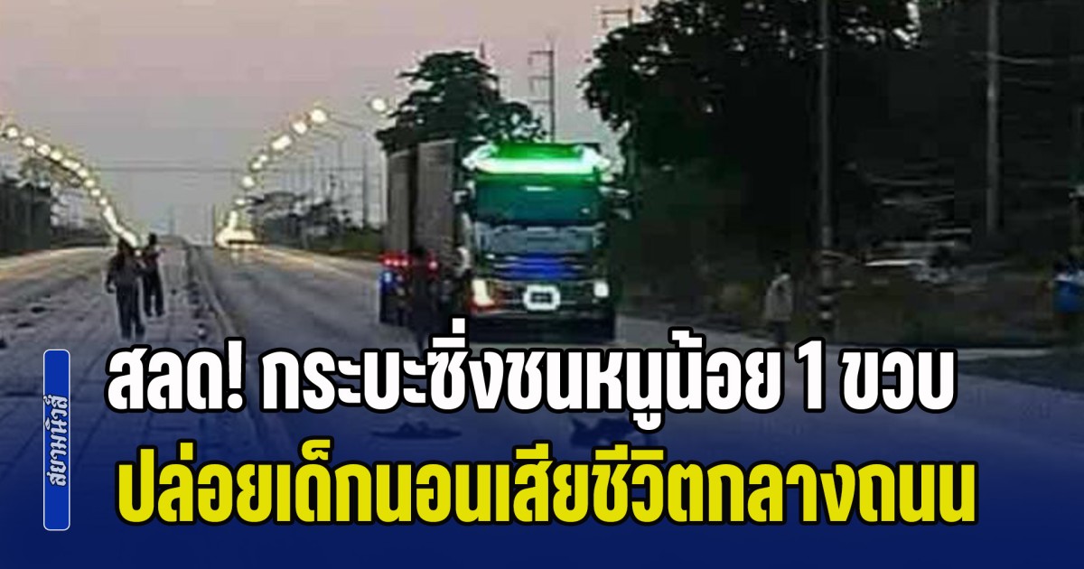 สลด! กระบะซิ่งชนหนูน้อย 1 ขวบ ก่อนรีบชิ่งขับหนีความผิด ปล่อยเด็กนอนเสียชีวิตสลดกลางถนน