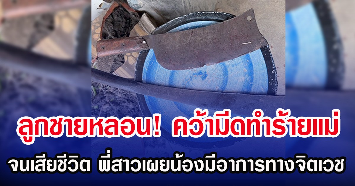 ลูกชายหลอน! คว้ามีดทำร้ายแม่ จนเสียชีวิต พี่สาวเผยน้องมีอาการทางจิตเวช