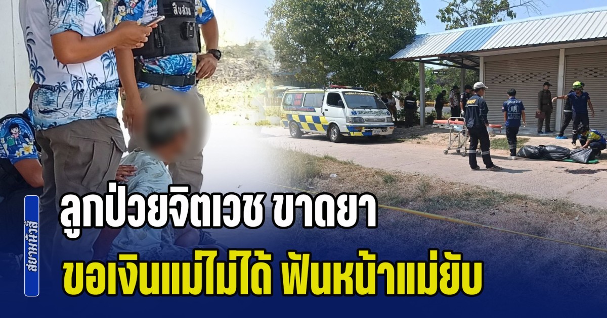 ลูกป่วยจิตเวช แต่ขาดยามา 2 เดือน ขอเงินแม่ไม่ให้ คว้ามีดฟันหน้าแม่ยับดับกลางถนน แล้วลากแม่เข้าบ้าน ก่อนสำนึกผิดก้มกราบขอขมา