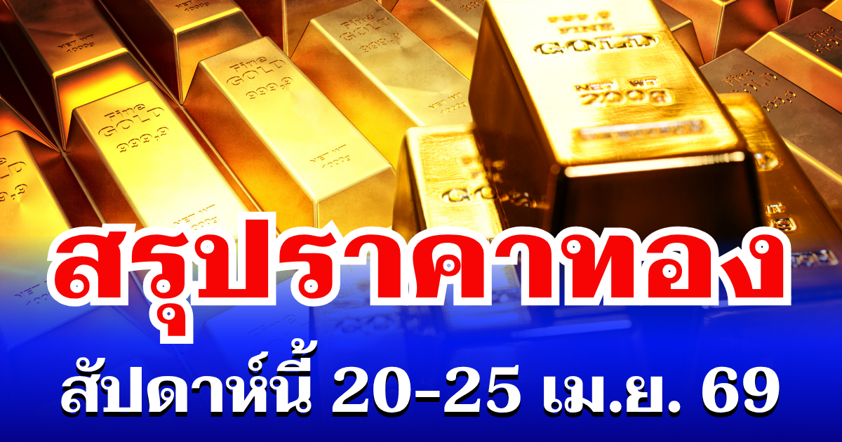ผิดคาด! สรุปราคาทองสัปดาห์นี้ 20-25 เมษายน 2569